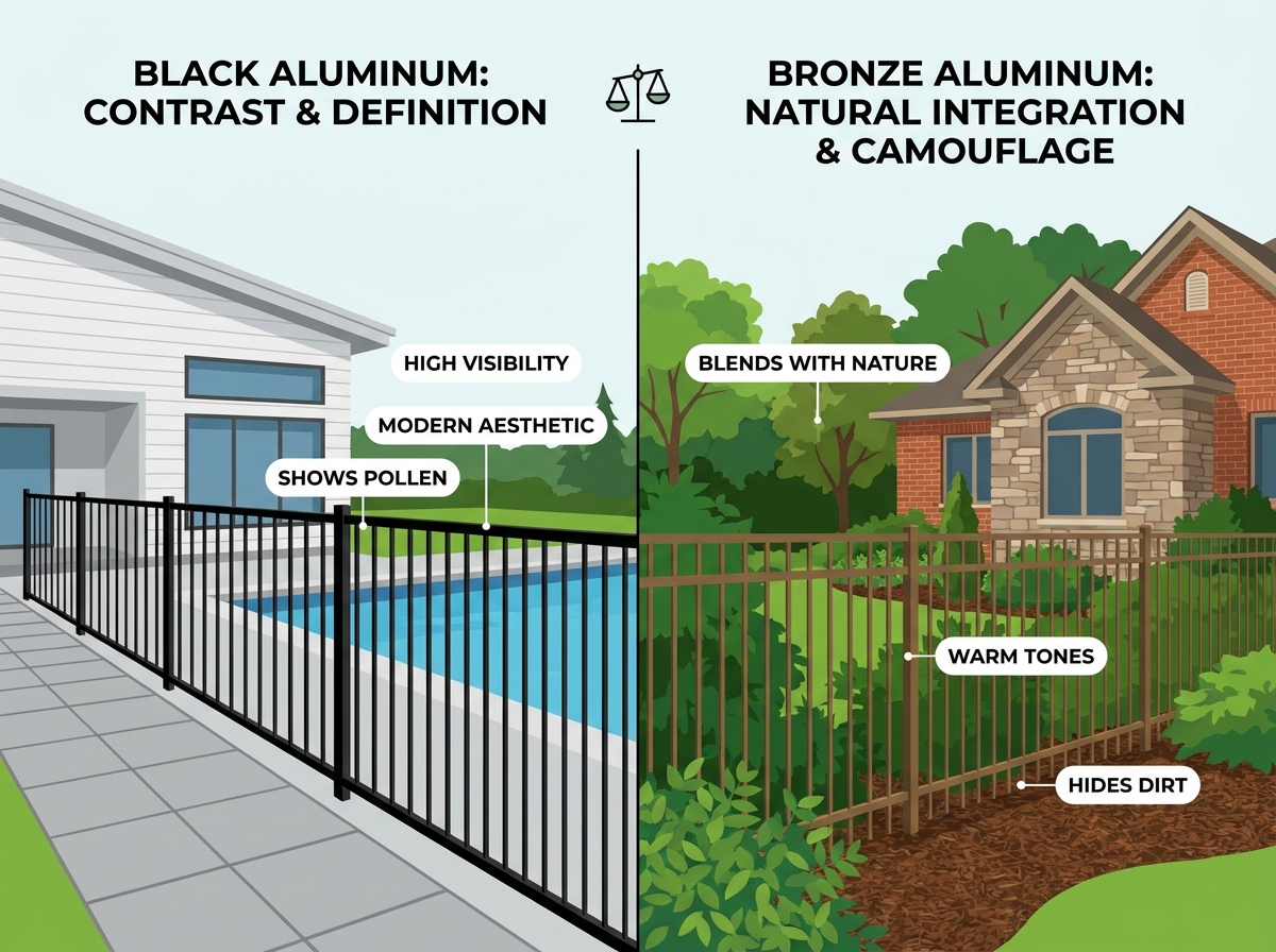 black aluminum fence